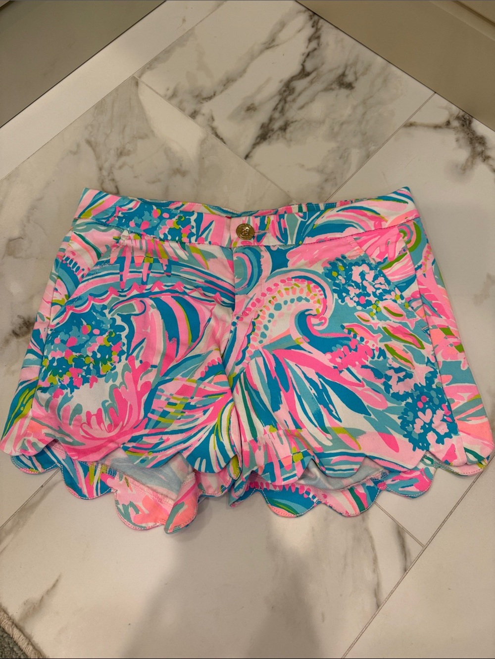 Lilly Pulitzer Pink & Teal Tropical Print Shorts